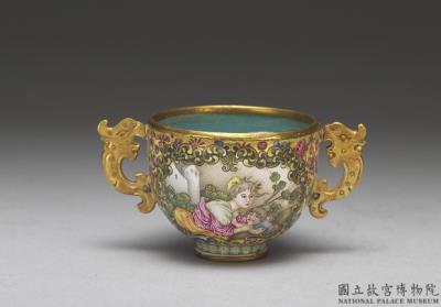 图片[2]-Gold cup with painted enamel decor, Qing dynasty, Qianlong reign (1736-1795)-China Archive